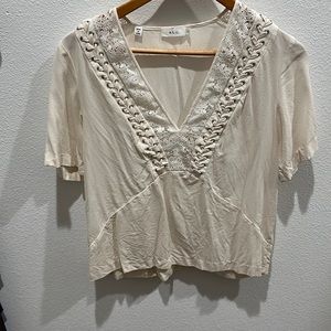 A.L.C. Silk deep v- neck blouse